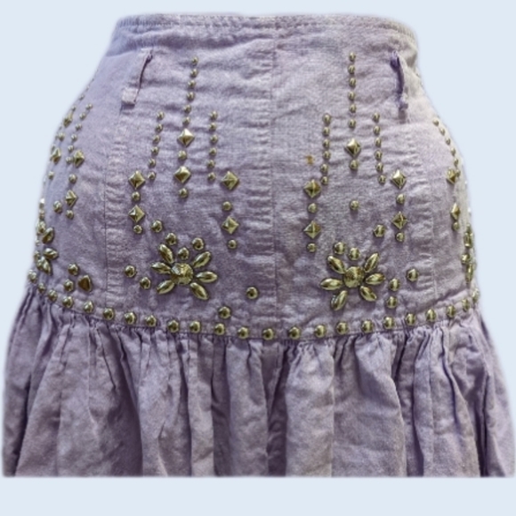 SOLD - Lavender Western Midi Skirt VTG S - Picture 2 of 9